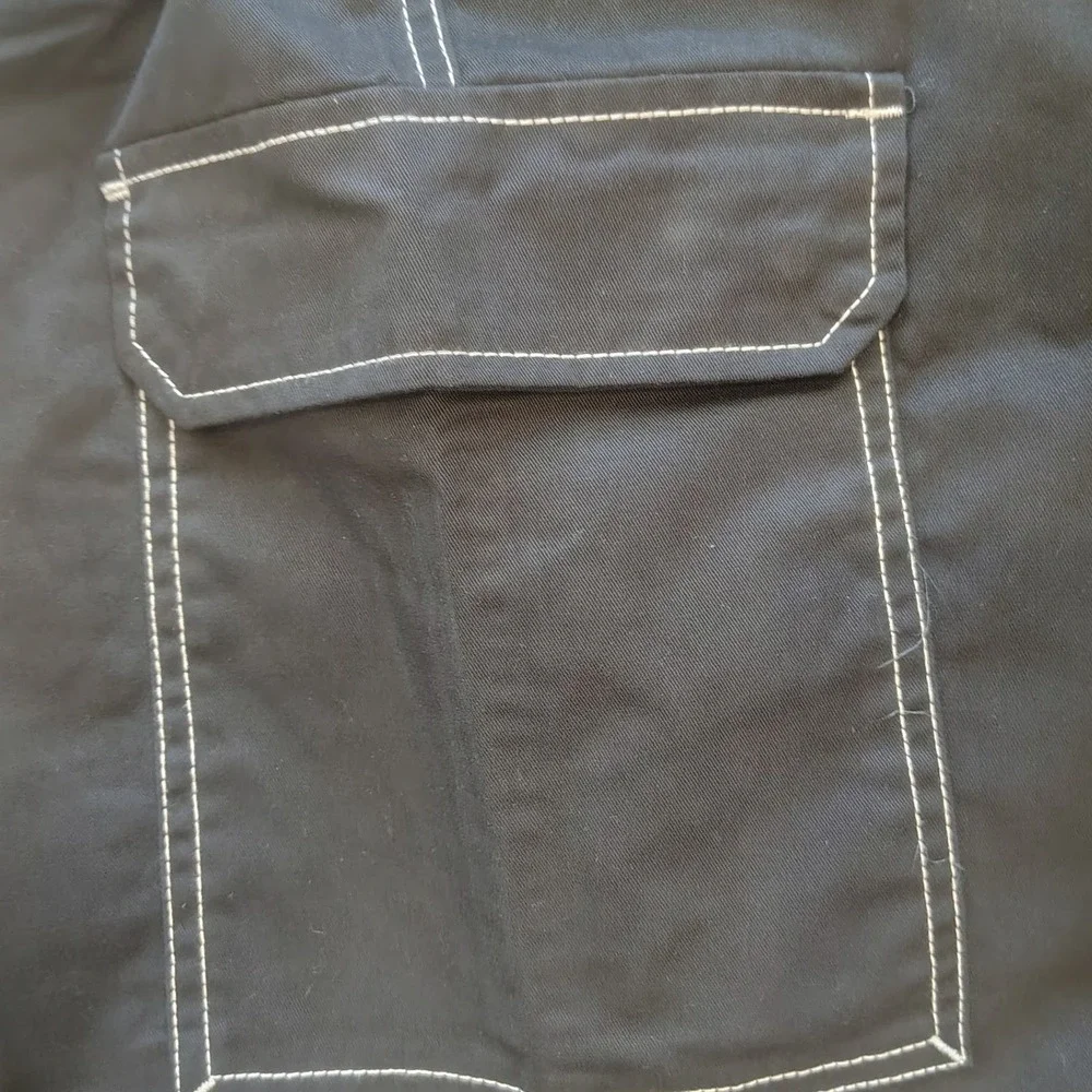 True Religion Mens Cargo SN Pant HS Jet Black Contrast Stitch Size 36 700820 NEW